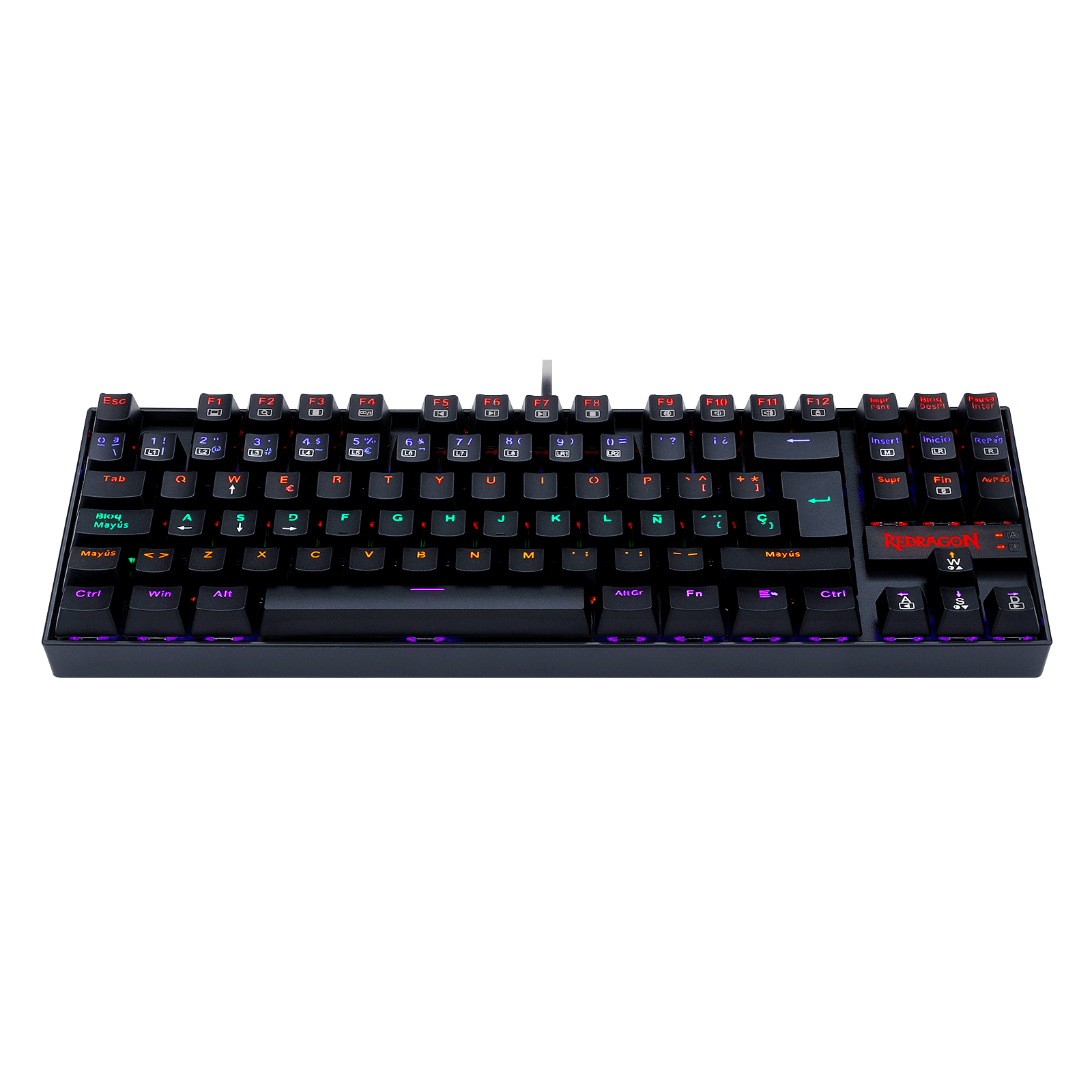 Teclado Redragon K552 - KR - SP Kumara Rainbow - Negro - Bestmart