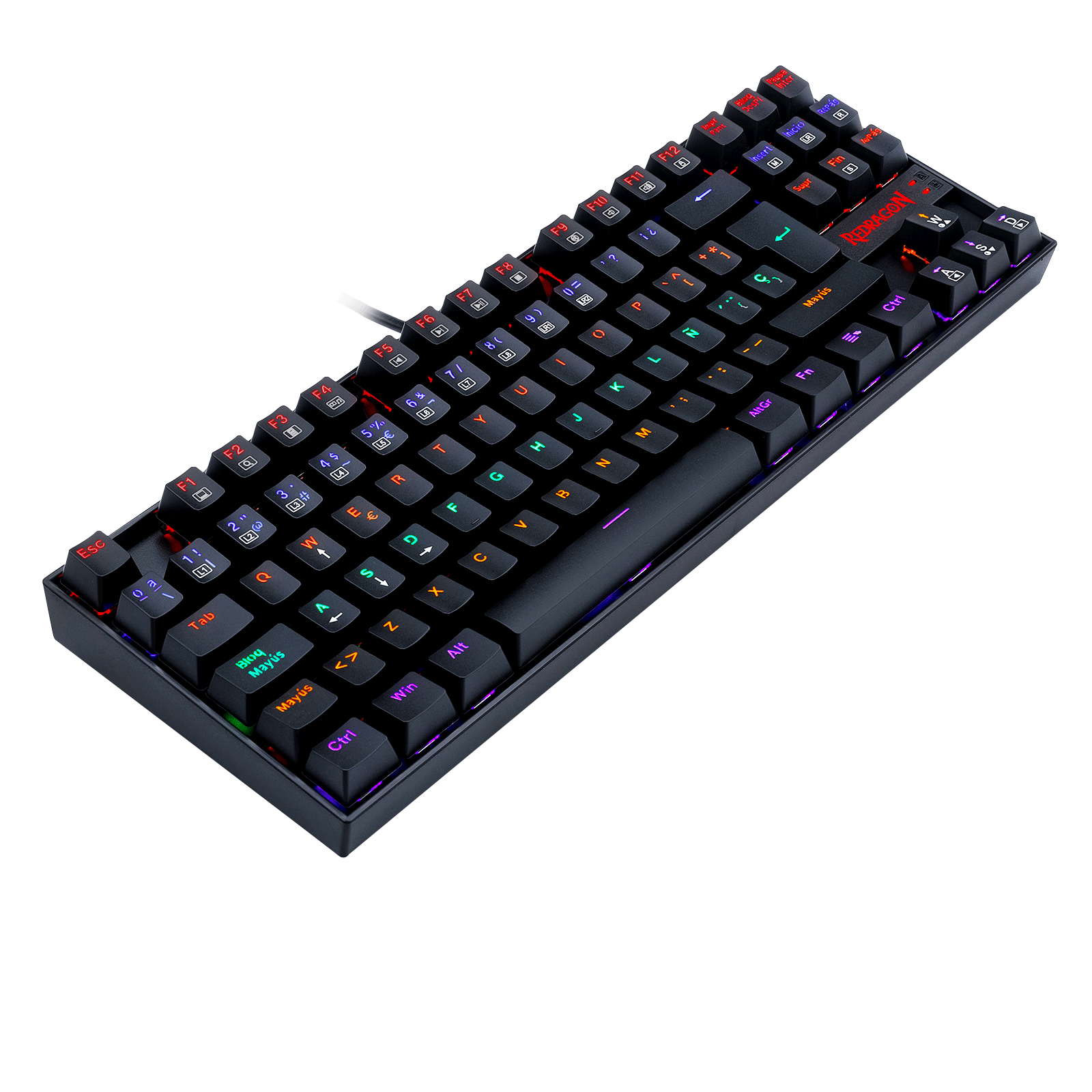Teclado Redragon K552 - KR - SP Kumara Rainbow - Negro - Bestmart