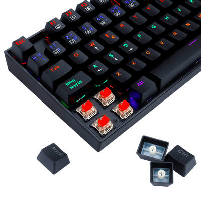 Teclado Redragon K552 - KR - SP Kumara Rainbow - Negro - Bestmart