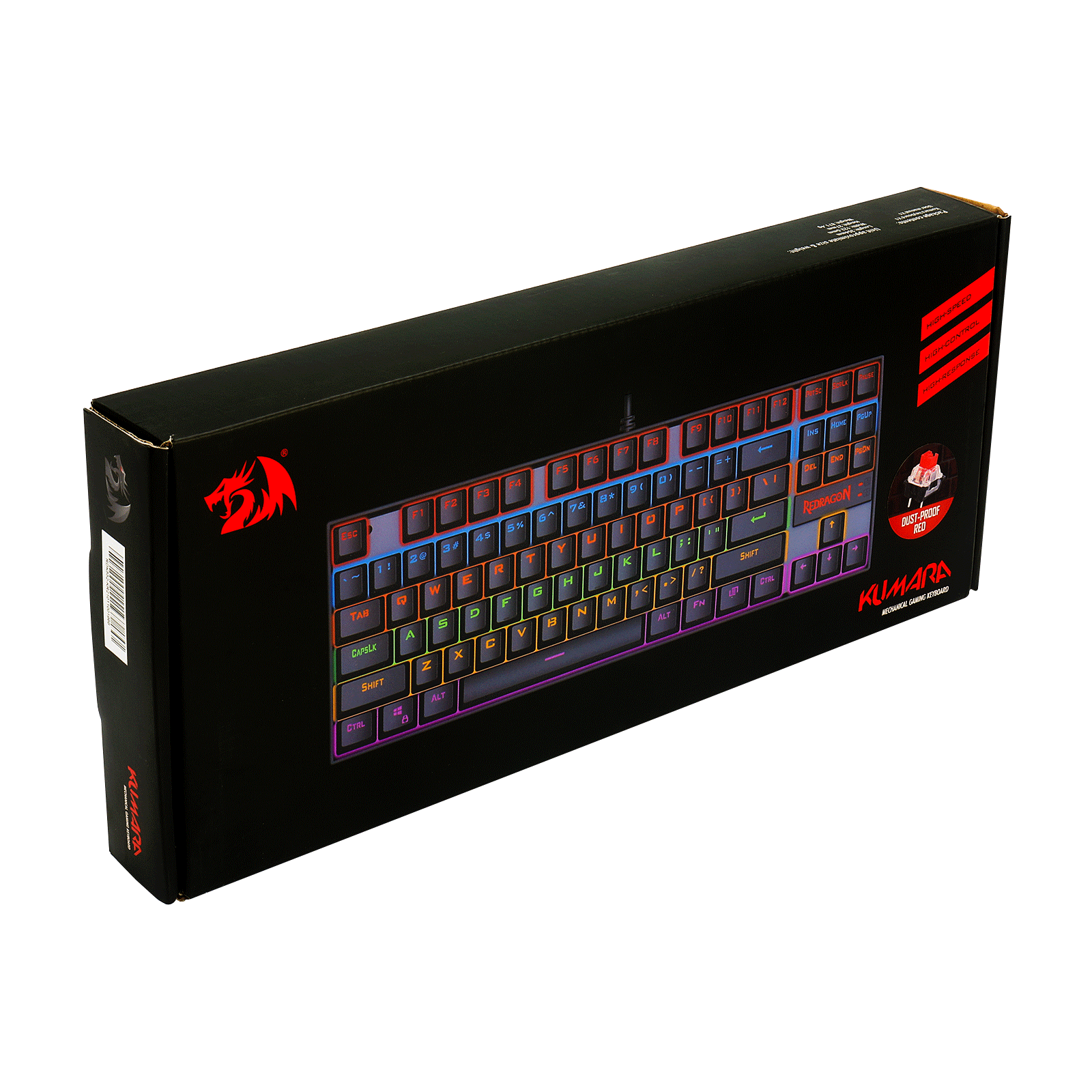 Teclado Redragon K552 - KR - SP Kumara Rainbow - Negro - Bestmart