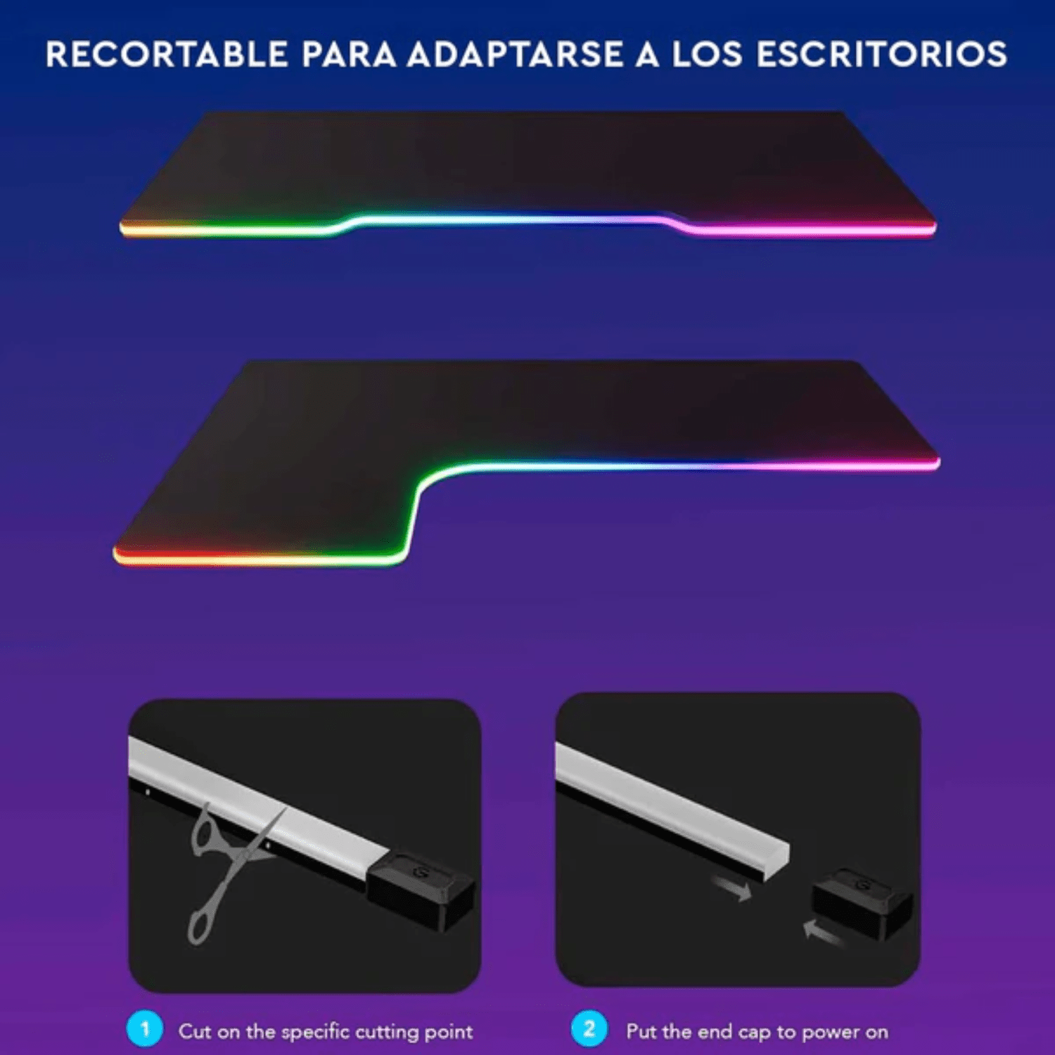 Tira Gamer de Luces de Neón Govee RGBIC ajustable para Escritorio - 3 metros - Bestmart