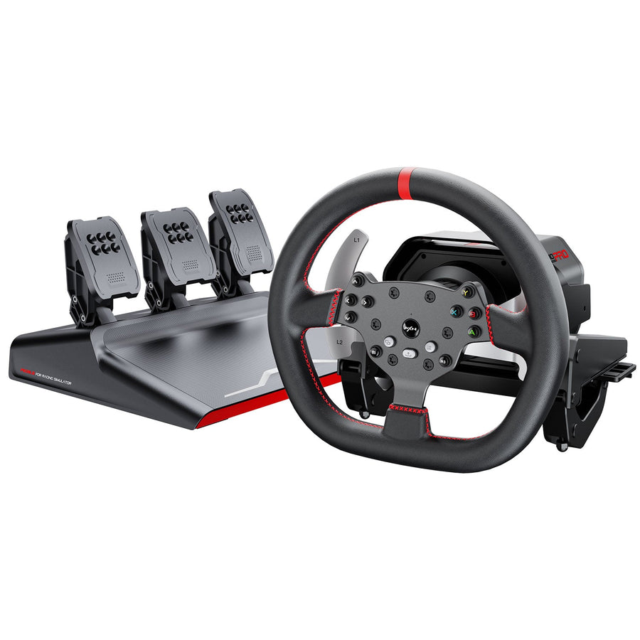 Volante de Carrera PXN V10 PRO con Pedales – PC, PS4, Xbox One, Xbox Series X|S - Negro - Bestmart