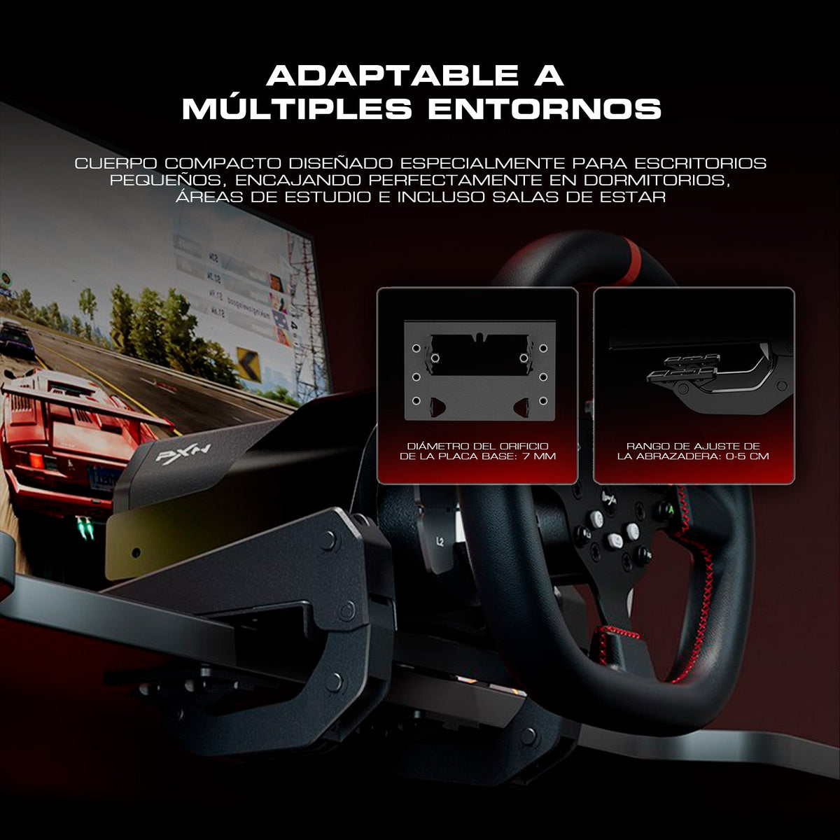 Volante de Carrera PXN V10 Ultra con Force Feedback, Pedales y Palanca - PC PS4 Xbox one Xbox Series X|S Negro - Bestmart
