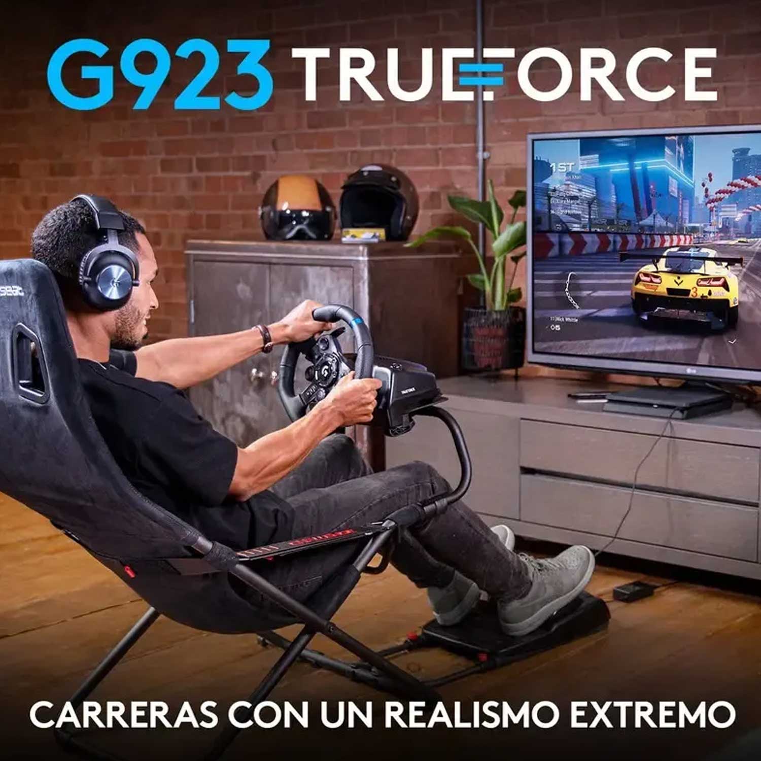 Volante De Carreras con Pedales Logitech G923 PS5, PS4 y PC (Windows) Negro - Bestmart
