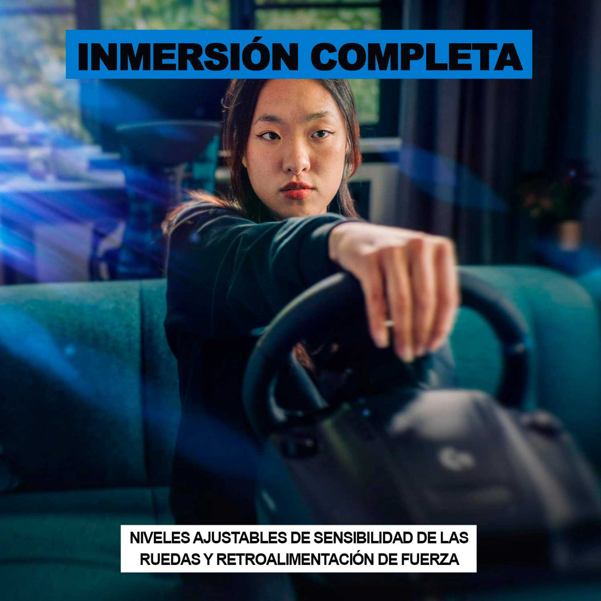 Volante De Carreras con Pedales Logitech G923 PS5, PS4 y PC (Windows) Negro - Bestmart