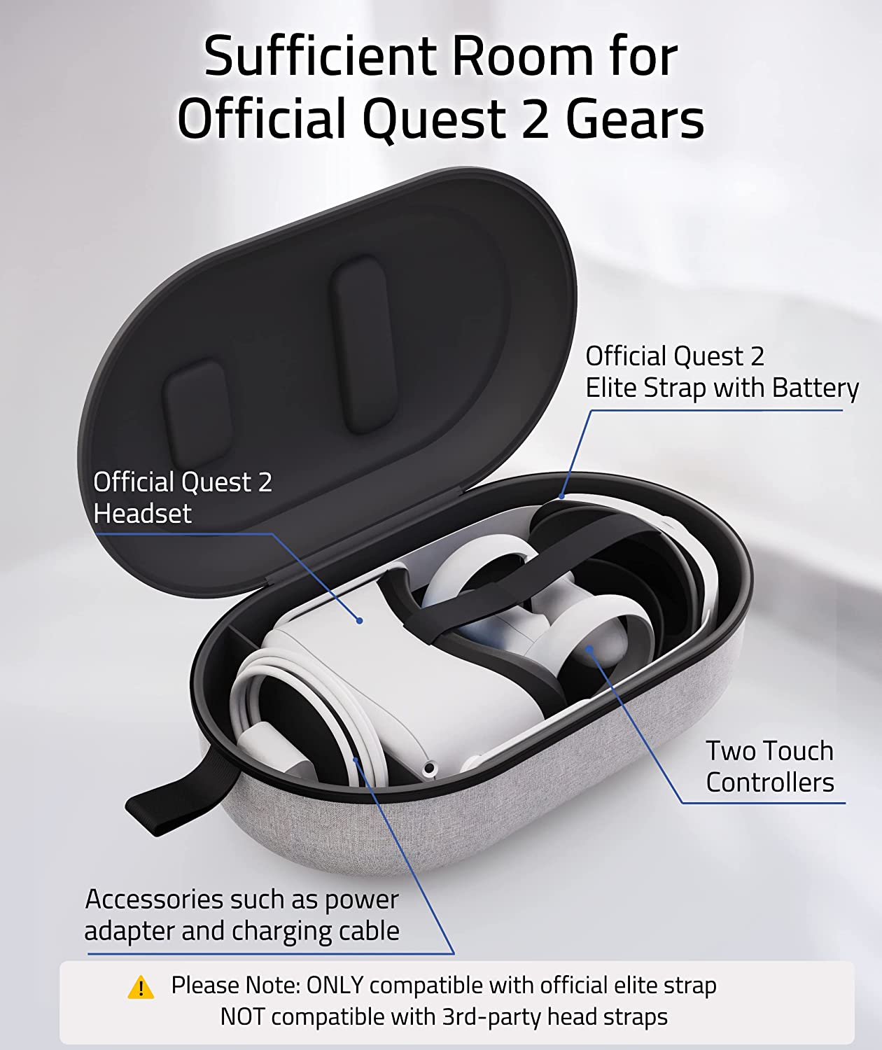 Funda de transporte para Oculus/Meta Quest 2 / Meta Quest 3 (negro)