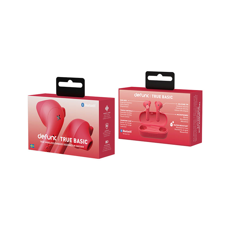 Defunc Audífonos Inalámbricos Defunc True Basic True Earbuds - Rojo - Bestmart