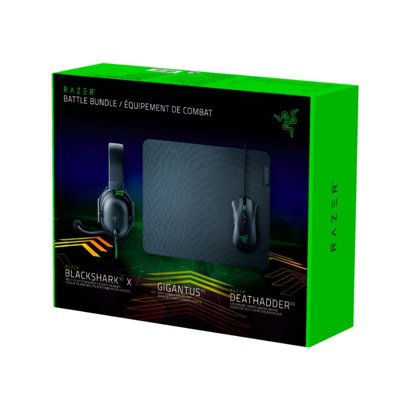 RAZER RAZER- Paquete de Batalla - DeathAdder V2 -BlackShark V2 X- Gigantus V2 M - Negro - Bestmart