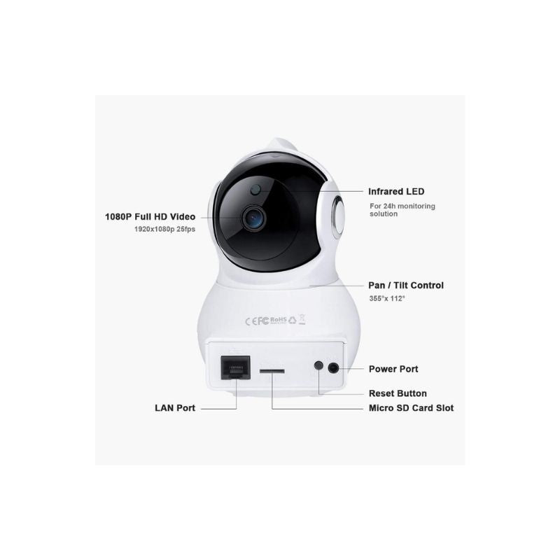 LENSOUL Cámara de seguridad IP 1080P HD Lensoul - inalámbrica - Bestmart