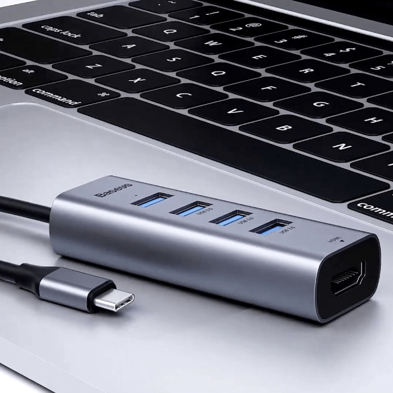 Adaptador USB C 5 en 1 con 4 Puertos USB 3.0 y 4K HDMI, USB C Hub Dongle - Bestmart