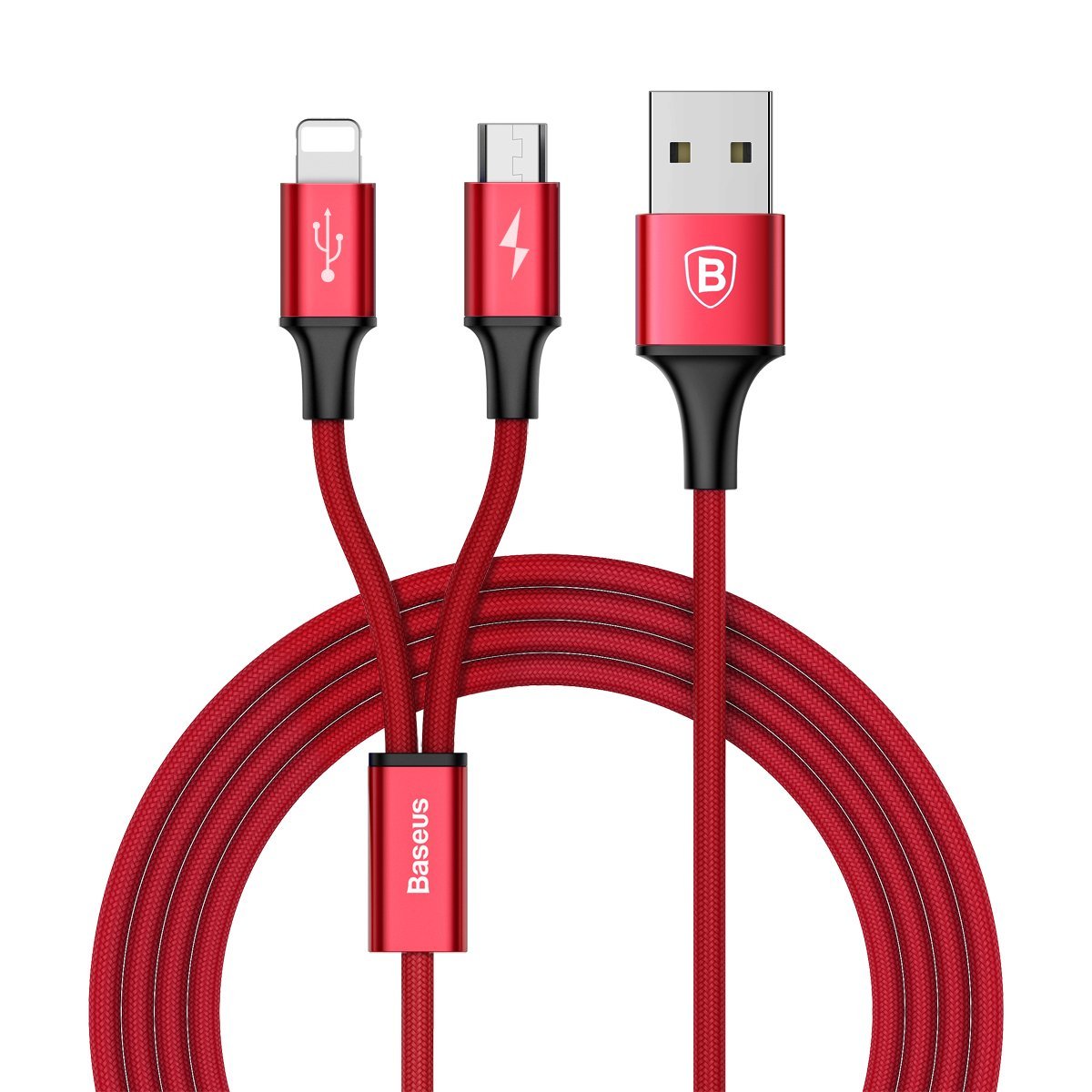 Cable 2 en 1 Rapid Series USB a lightning y Micro USB 1.2m - Bestmart