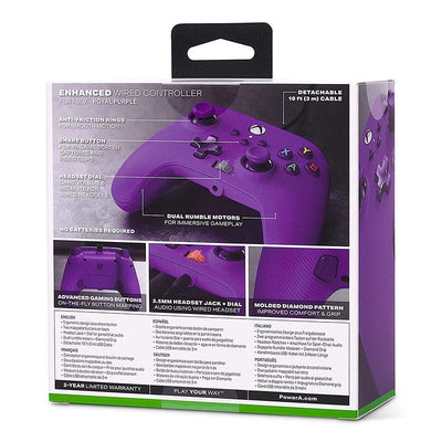 Control Xbox S/X PowerA Con Cable - Morado - Bestmart