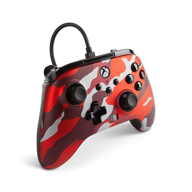 Control Xbox S/X PowerA Con Cable - Rojo Metálico Camo - Bestmart