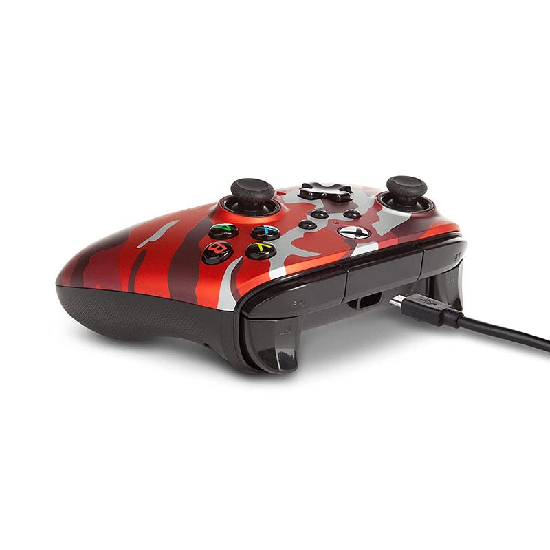 Control Xbox S/X PowerA Con Cable - Rojo Metálico Camo - Bestmart