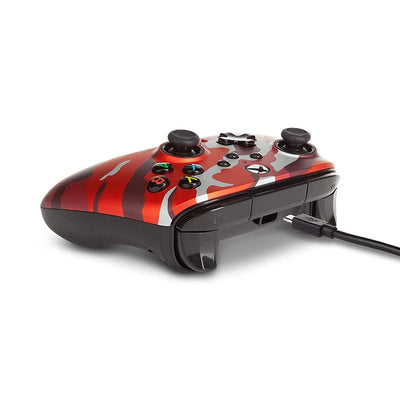 Control Xbox S/X PowerA Con Cable - Rojo Metálico Camo - Bestmart