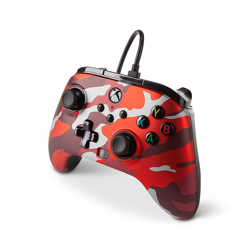 Control Xbox S/X PowerA Con Cable - Rojo Metálico Camo - Bestmart