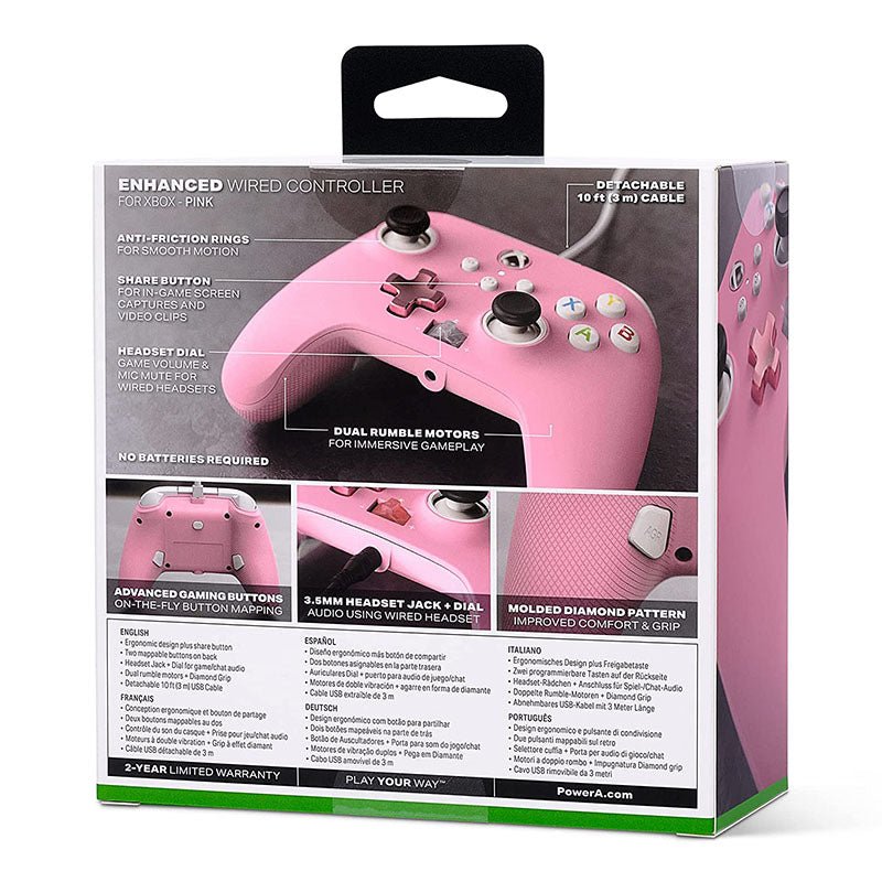Control Xbox S/X PowerA Con Cable - Rosado - Bestmart