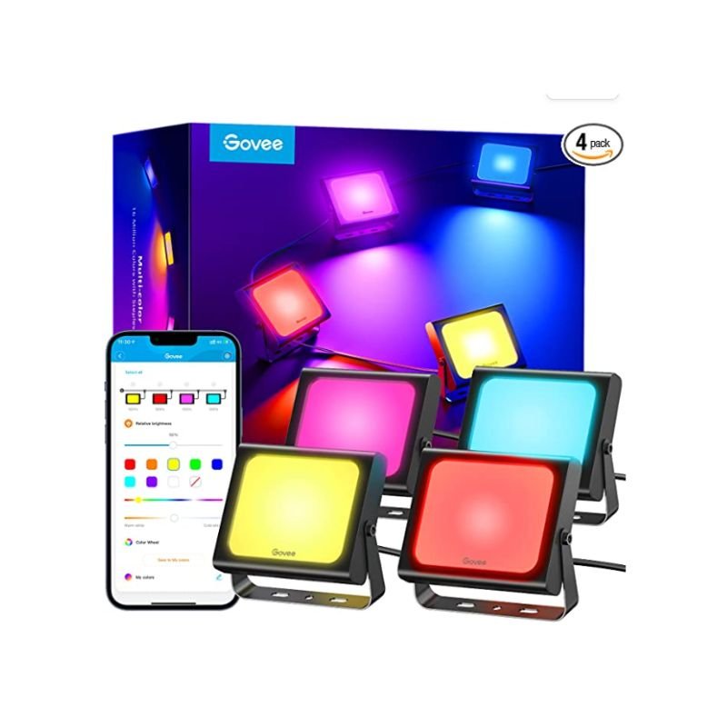 Luces Smart Flood Govee LED, Wi - Fi RGBIC (4 pcs) - Bestmart