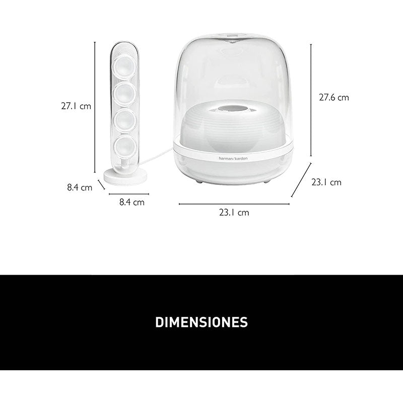 Parlantes Bluetooth Harman Kardon SoundSticks 4 - Blanco Transparente - Bestmart